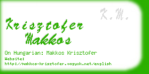 krisztofer makkos business card